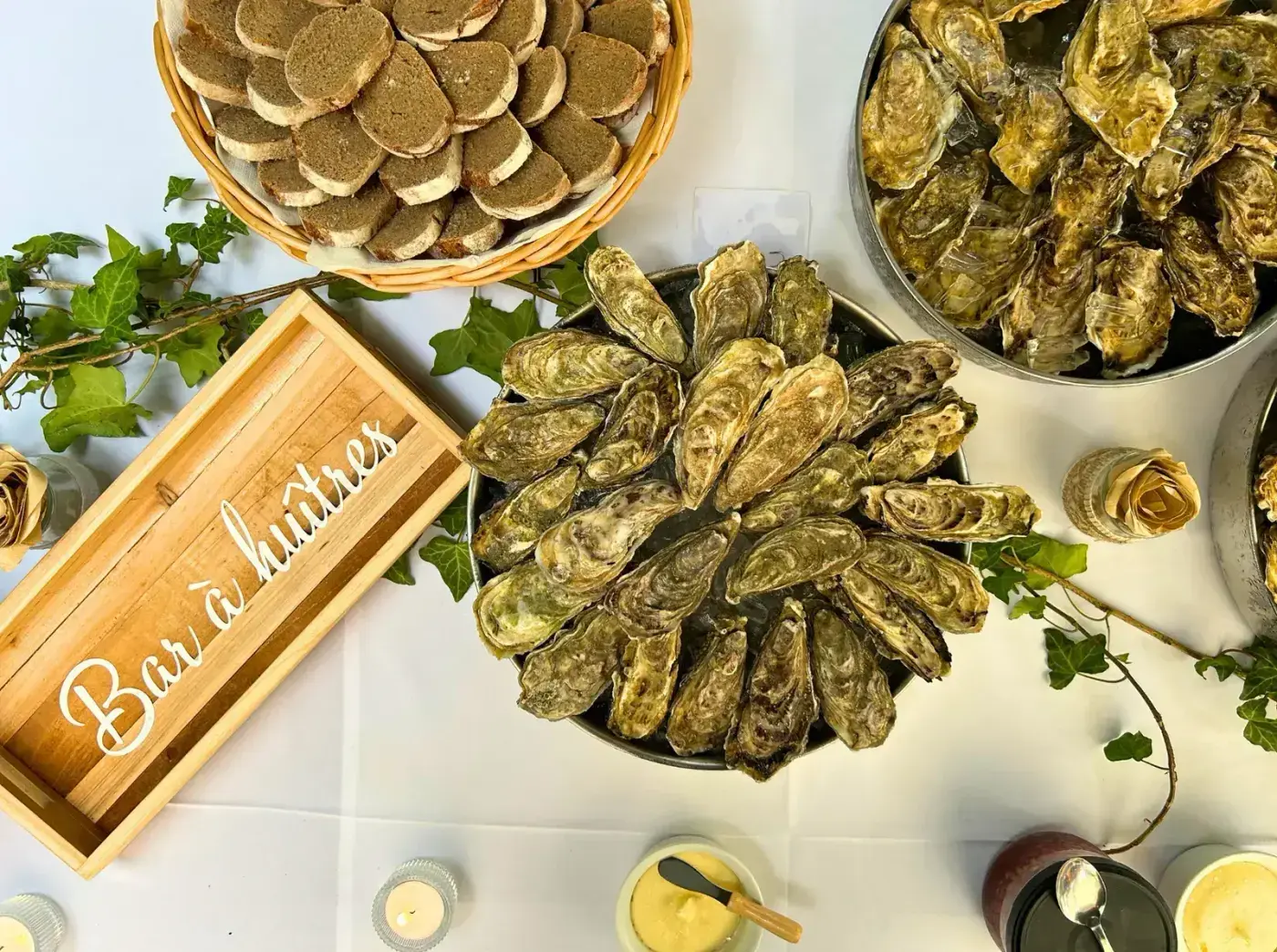 Buffet de fruits de mer préparé par Les Paganis Traiteur